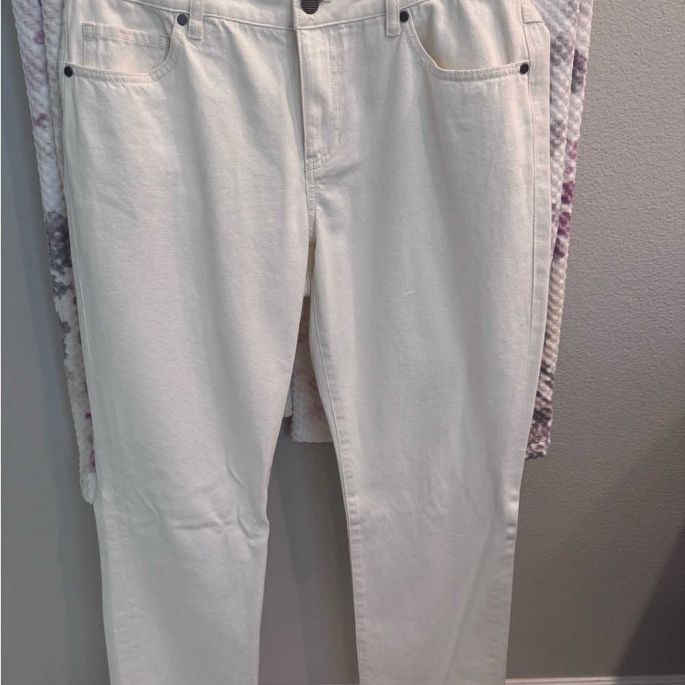 CAbi Women's Straight-Leg White Jeans